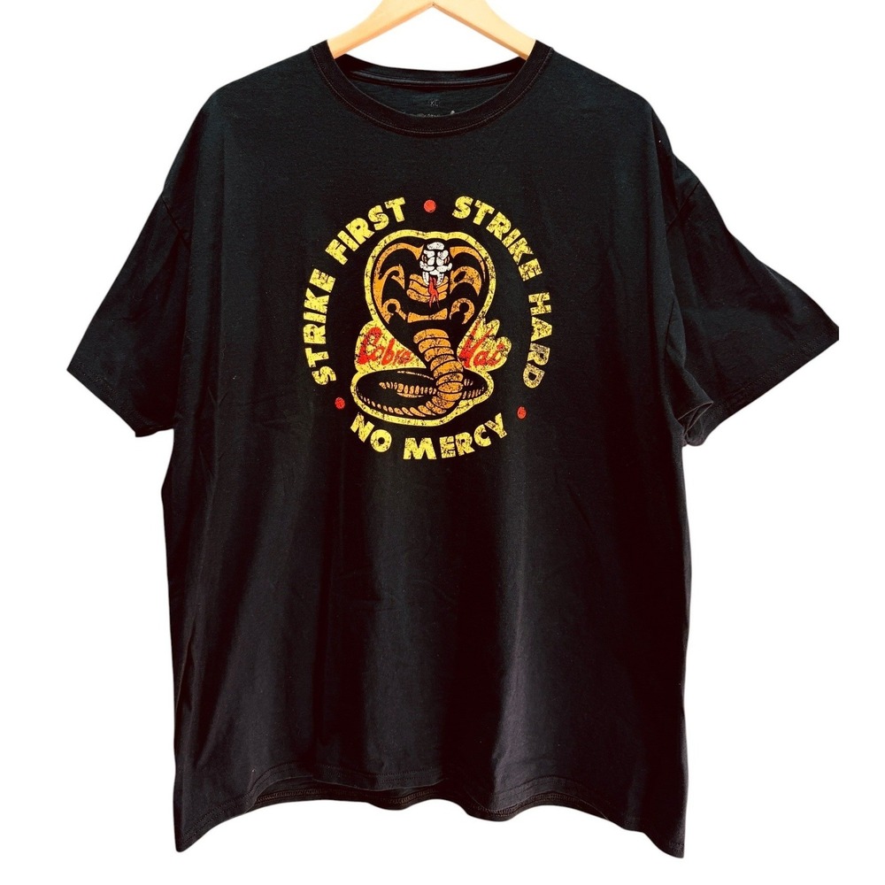 Ripple Junction Cobra Kai T-Shirt Mens XL Black Strike First No Mercy Retro Tee
